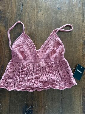 Forever 21 Dusty Rose Crochet Knit Camisole